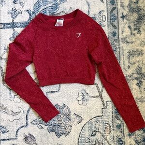 Gymshark Sparkling Red Long Sleeve Crop Top